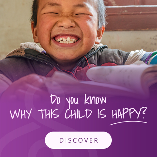 Banner ad: Do you know why this child is happy?