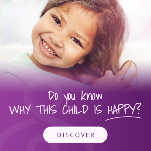Banner ad: Do you know why this child is happy?